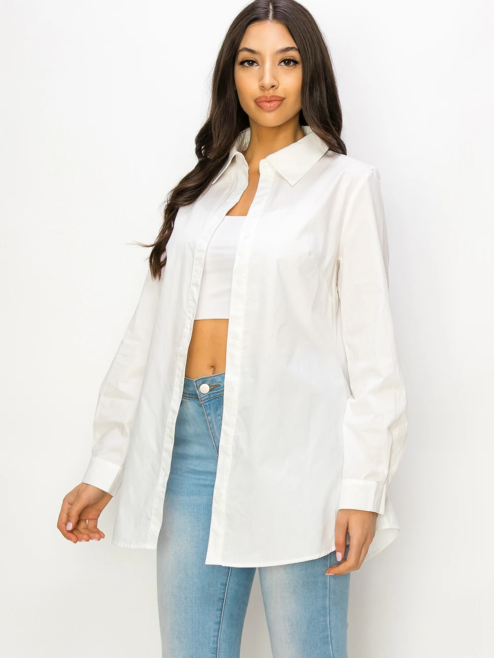 White Long Sleeve Cotton Button Down Shirts For Women Blouses 2024 Camisas De Mujer Ladies Tops Chemise Femme Womens Clothing