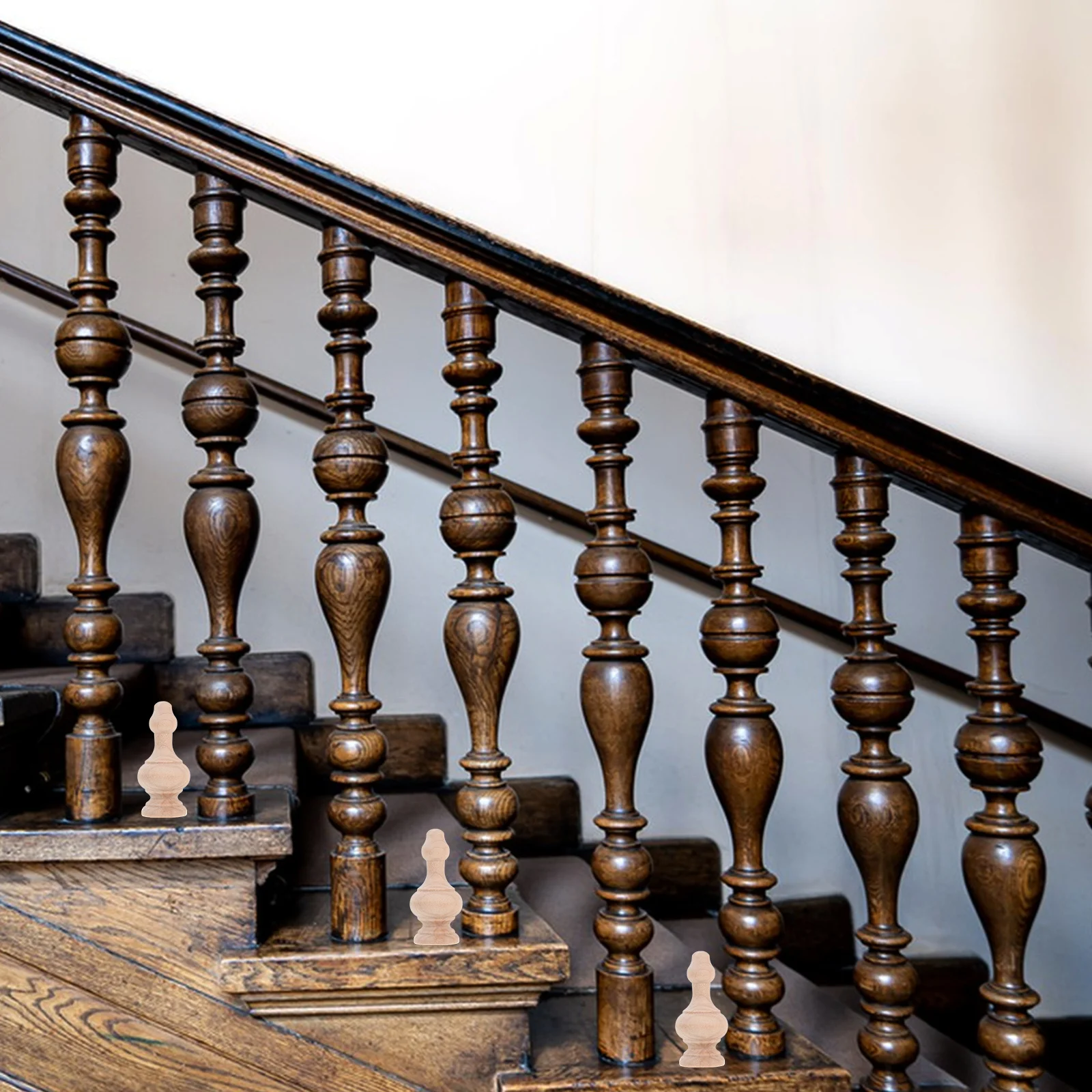 

4Pcs Small Arch Bridge Wooden Balusters Solid Wood Craft European Style Decorative Rail Spindles for Home Decor Coffee Table