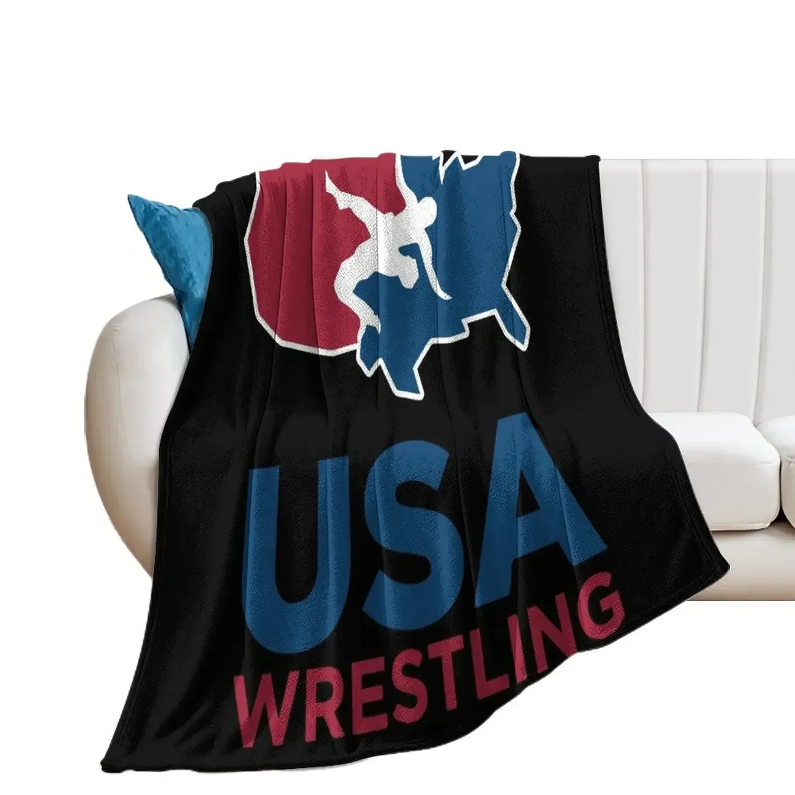 Brilliant No 1 USA Wrestling Design Throw Blanket Moving Nap Blankets