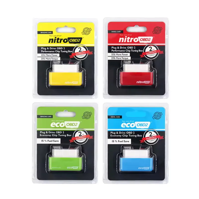 Double Board Nitro ECO OBD2 Chip Tuning Box Plug Drive 15% Save More Power Nitro/Eco OBD2 For Cars Fuel OBD Interface 4 Colors
