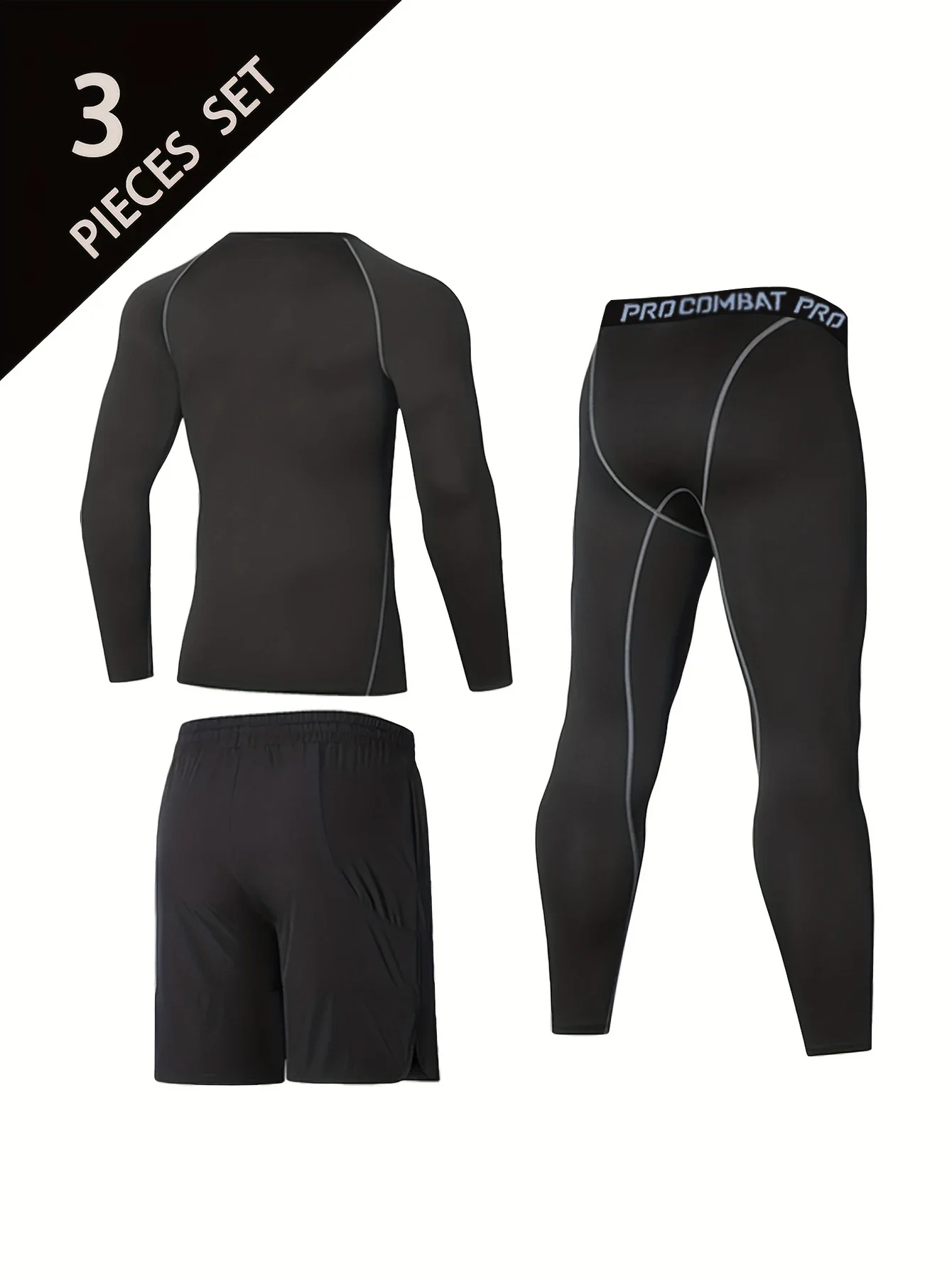 طقم مكون من ثلاث قطع رياضي على الموضة لعام 2025، قماش ناعم، مريح وقريب، مرن للرياضة #2