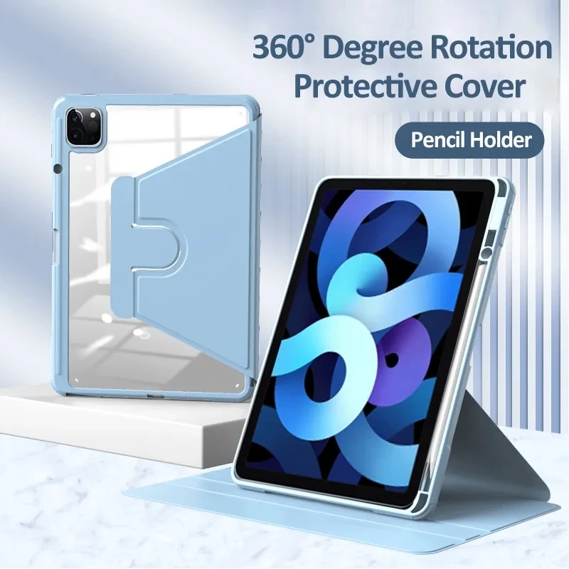 For iPad Pro 11 2024  Air 4 5 10.9 11 12.9 360° Rotation Case Funda For iPad Mini 4 5 6 9.7 5th 6th 10.2 7th 8th 9th 10th Cover