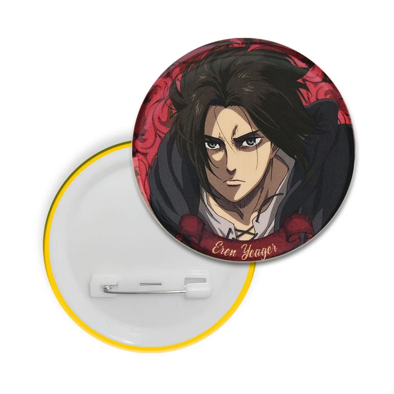 Anime Attack on Titan Button Pin Eren Levi Mikasa Brooch Cartoon Badge for Backpack Hat Jewelry Accessories Fans Collect Gift