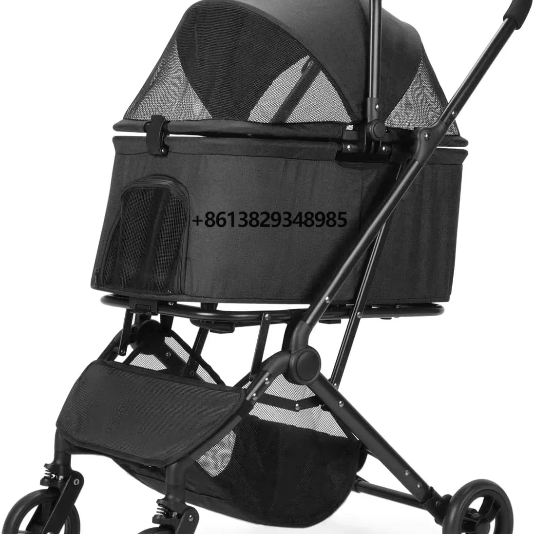 Updated 3 in 1 pet stroller detachable basket cats, small and medium dogs trolley cart with visible skylight pet carriage