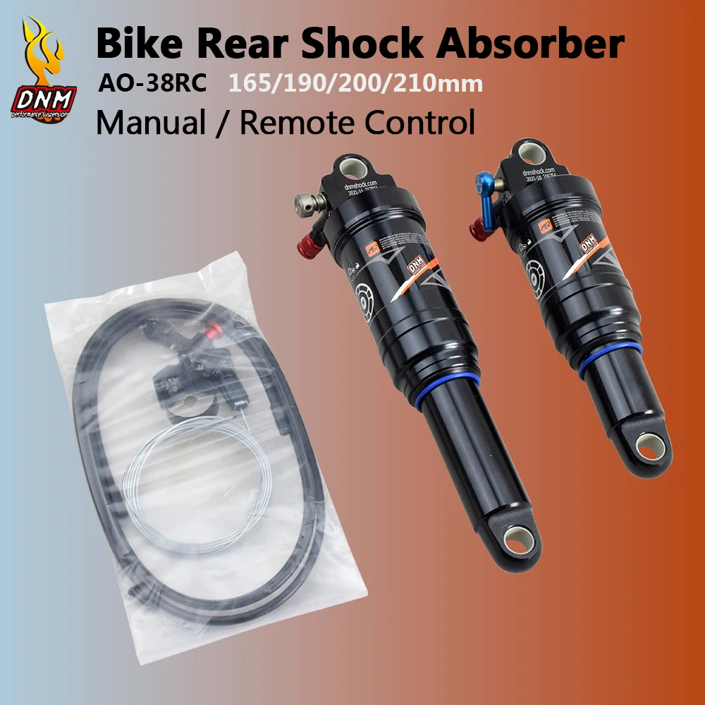 DNM AO-38RC Bike Shock Absorber Manual / Remote Control Air Aluminum Alloy MTB Mountain Bicycle Rear Shock 165/190/200/210mm