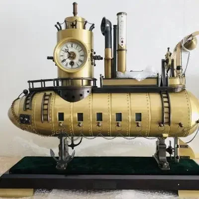 Clock machinery All-copper clockwork powered ship clock