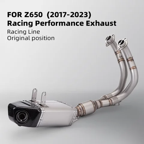 Kawasaki Z650 NINJA650 2017-2023 오토바이 배기 탈출 모토 풀 시스템 프론트 링크 파이프 박스 머플러 하단 행