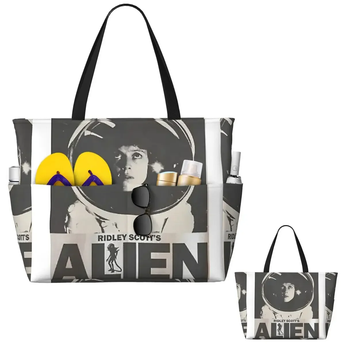 Alien 1979 Beach Tote Bag Sport Gym Yoga Duffle Large Tote Bag Women Travel Bag Fitness bag