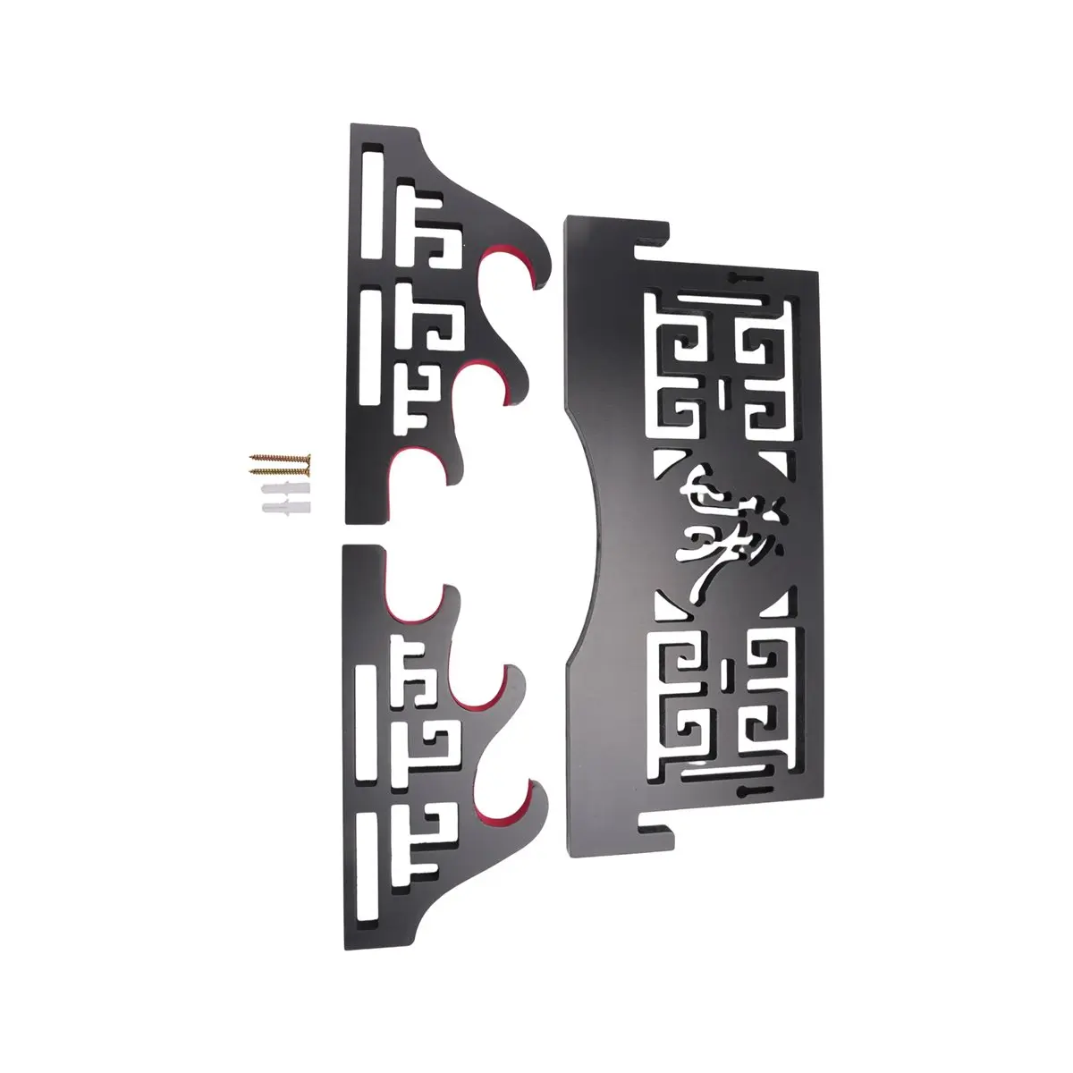 【CYBER MONDAY】Velvet Protect Sword Wall Mount Sword Holder Display Stand with Felt Strips for Katana Wakizashi (3 Tier Dragon )