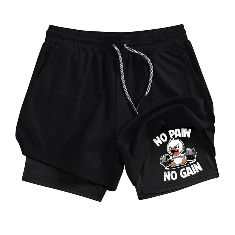 

Fashion Men's Print 2 in 1 Fitness Shorts Summer Quick Drying Casual Beach Shorts Outdoor Fitness Cycling Shorts Phone Pocket