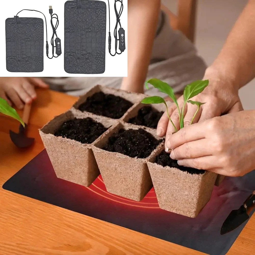 

7,5 Вт/8,5 Вт тепловой коврик для рассады 5 В 2 А, теплый коврик для проращивания семян растений, теплый коврик для растений, цветов, овощей, зимний тепловой коврик для защиты от холода