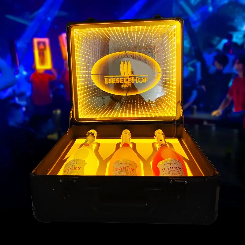 Bar KTV night show luminous spade A dragon set champagne king wine case portable wine box