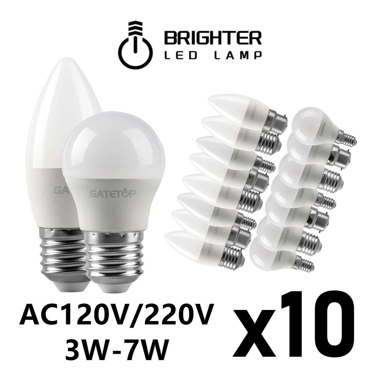 10PCS LED bulbs Energy-efficient G45 C37 E14 E27 3W-7W AC220V AC120V 3000K/4000K/6000K Led Golf Bulb Lamp For Home Decoration