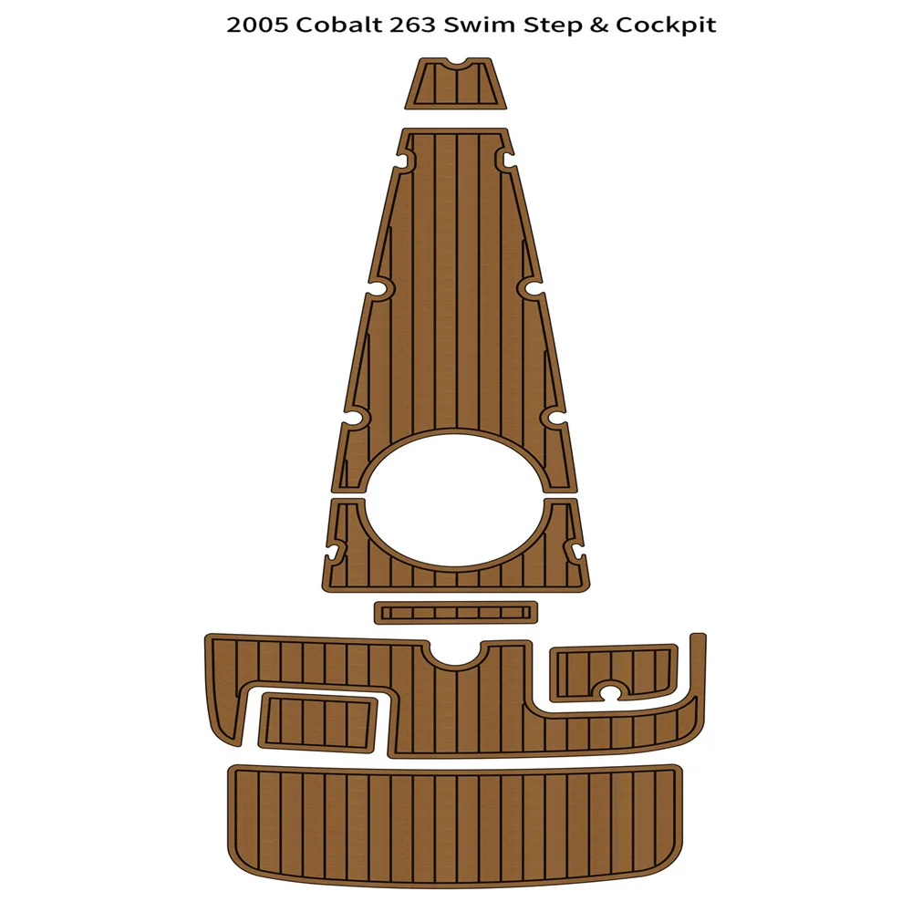 

Swim Platform Cockpit Pad Boat EVA Foam Faux Teak Deck Floor Mat For 2005 Cobalt 263