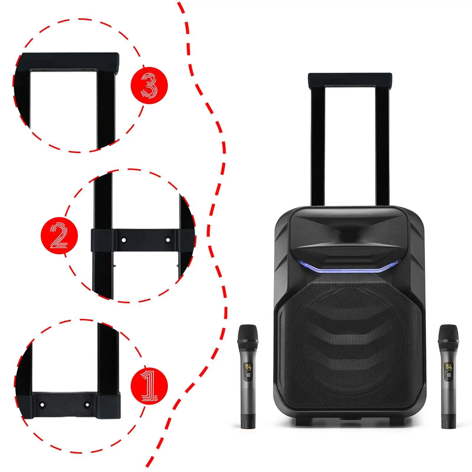 

Speaker Pull Handle Easy to Install Directly Replace Speaker Accessories Telescopic Handle for Home Audio Easy Transport Stage