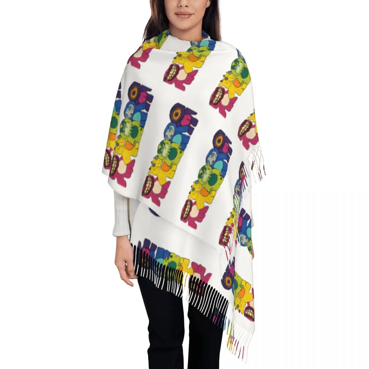 

Черный шарф Lords с кисточками для женщин, мягкие теплые шали и накидки, длинная осенне-зимняя шаль