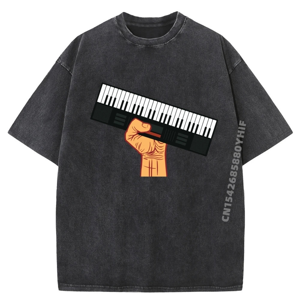 

Funky Male T Shirt Retro Synthesizer Music Revolution Vintage Normal Tops & Tees Pure Cotton Comfortable Washed Short Sleeve