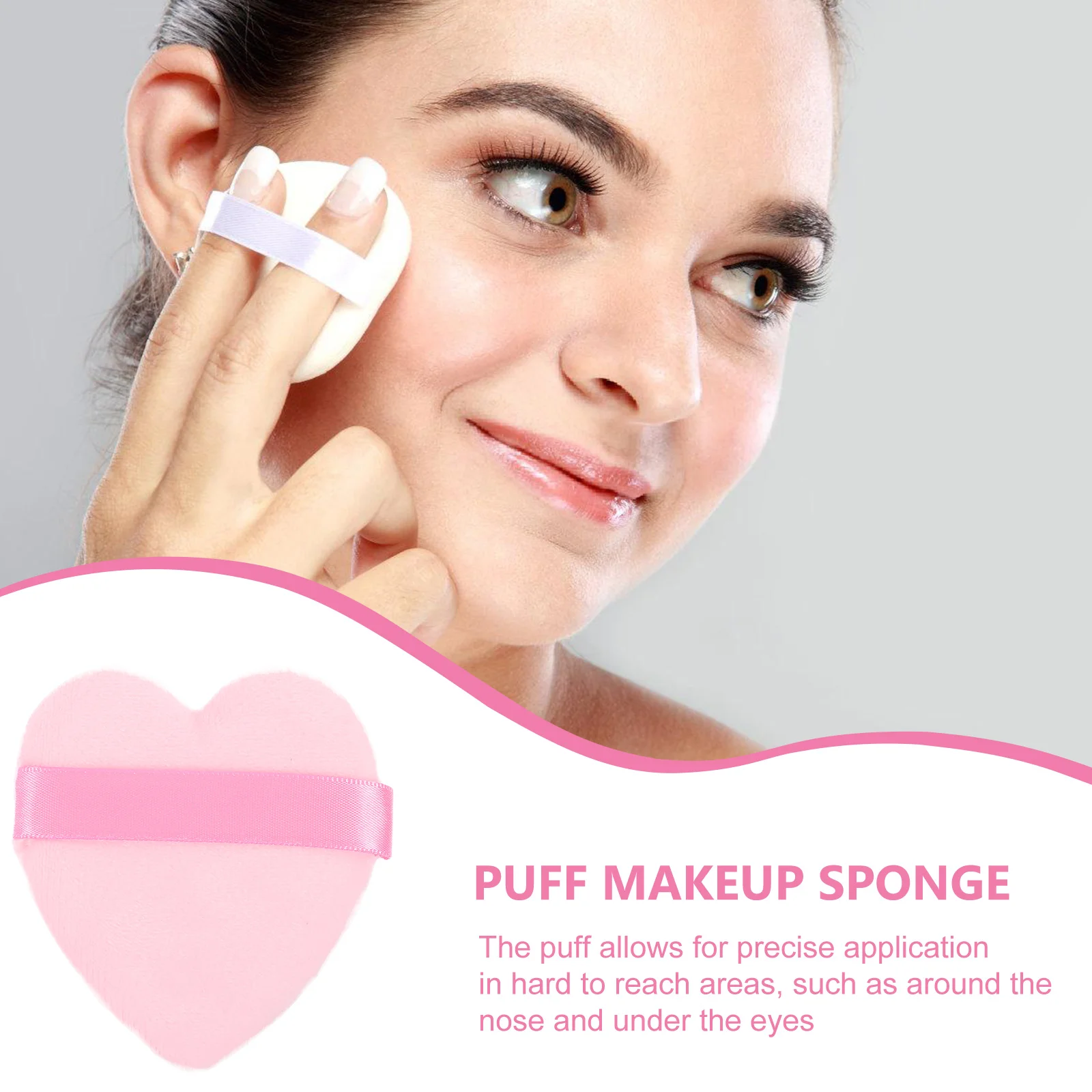 6 Pcs Love Puff Beauty Puffs Powder Foundation Cosmetics Makeup Pads Flocking Sponges