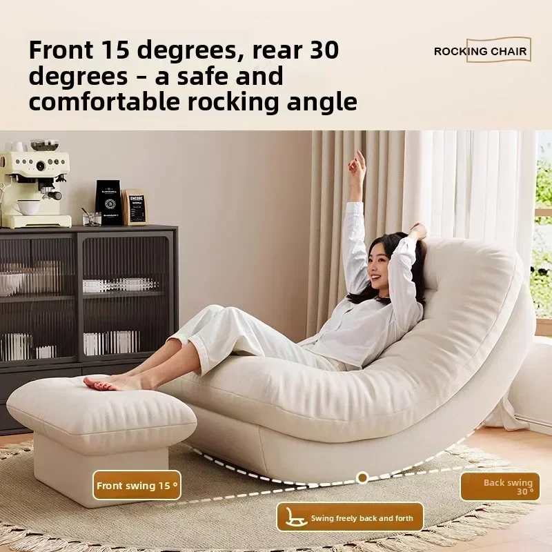 Moon Kennel Rocking Chair Reclining Chair Adults Sleeping Lazy Sofa Chair Balcony Home Lounge Chair