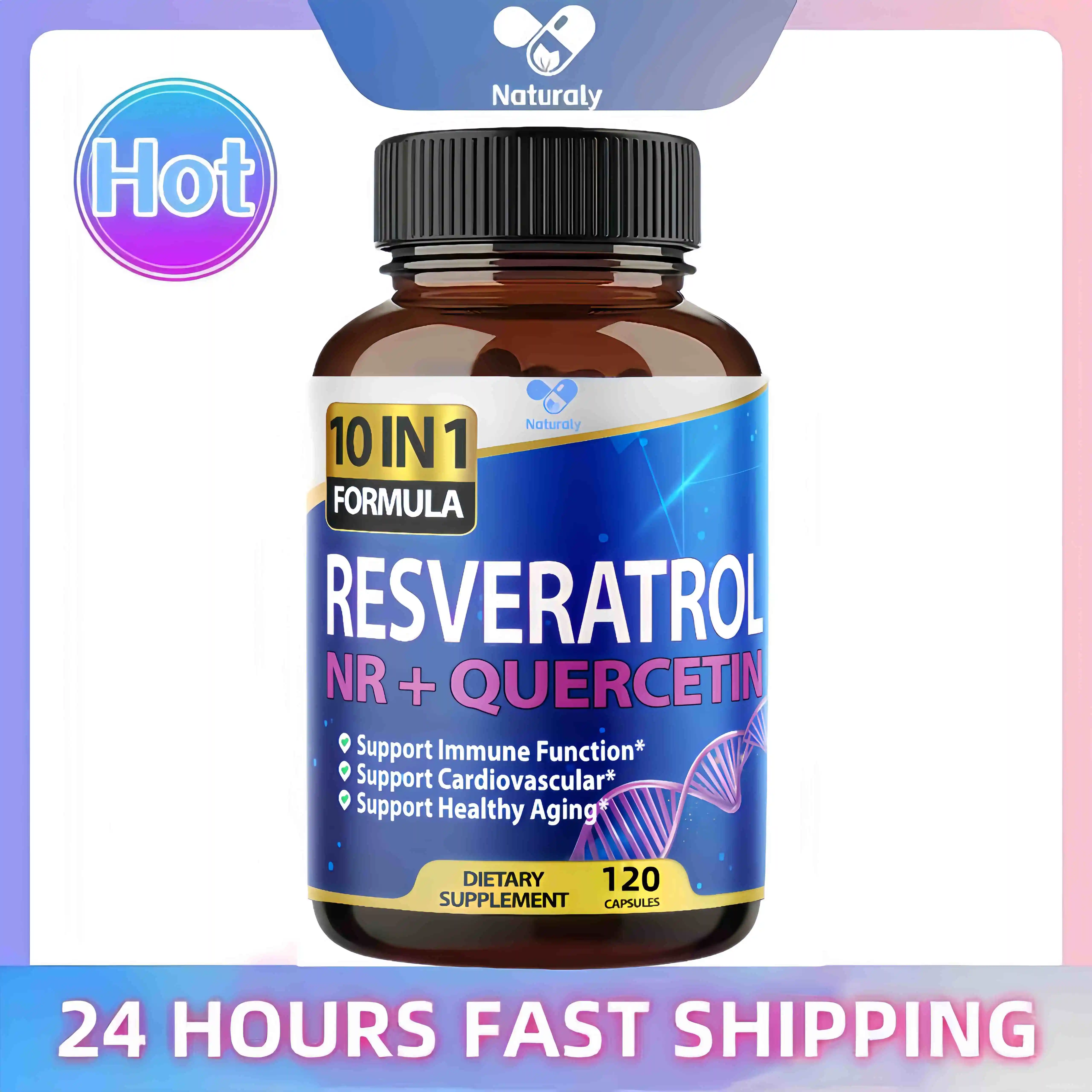 Resveratrol Capsules - Antioxidant Supplement to Support Circulatory Health and Overall Wellness - Non-GMO