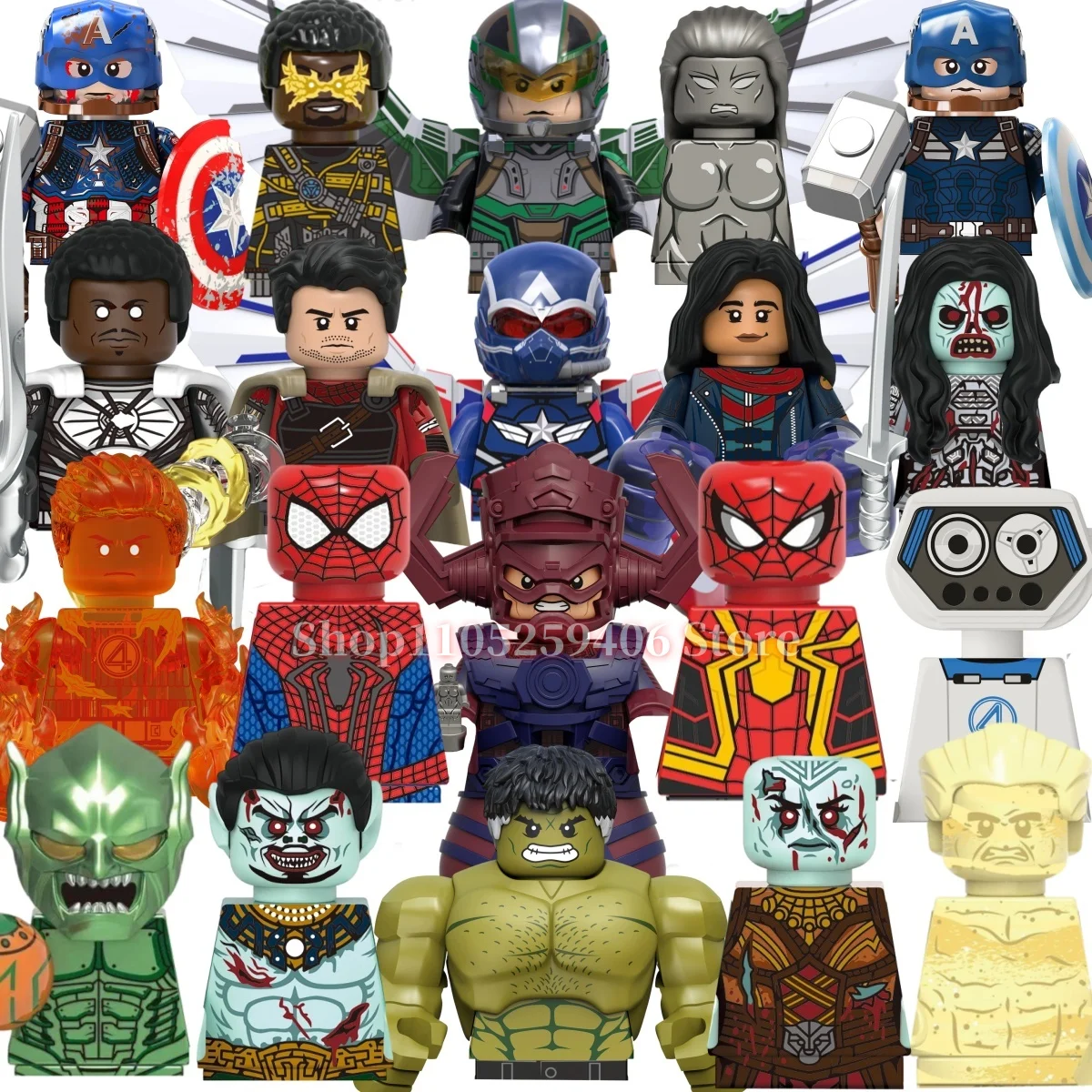 

Marvel Hot-sale Brick block toys Superhero Fantastic Four Captain America Hulk building block collectible limited edition gifts