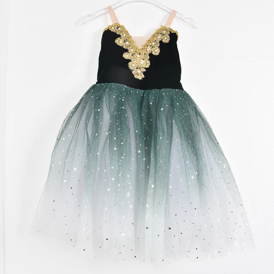 

New Girls Ballet Skirt Childrens Professional Ballet Costume Performance TUTU Skirt Fairy Puff Skirt Long Gauze S