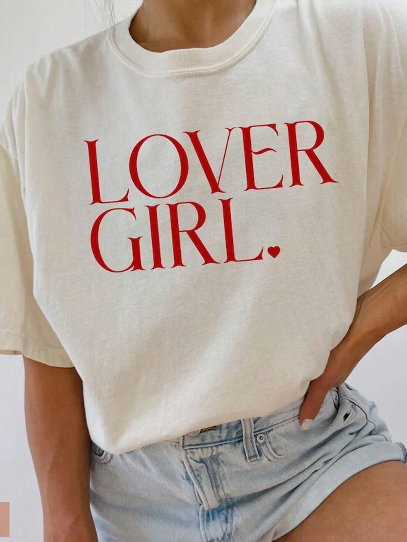 

Oversized Solid White Casual T-Shirt For Women Loose Fit Short Sleeve