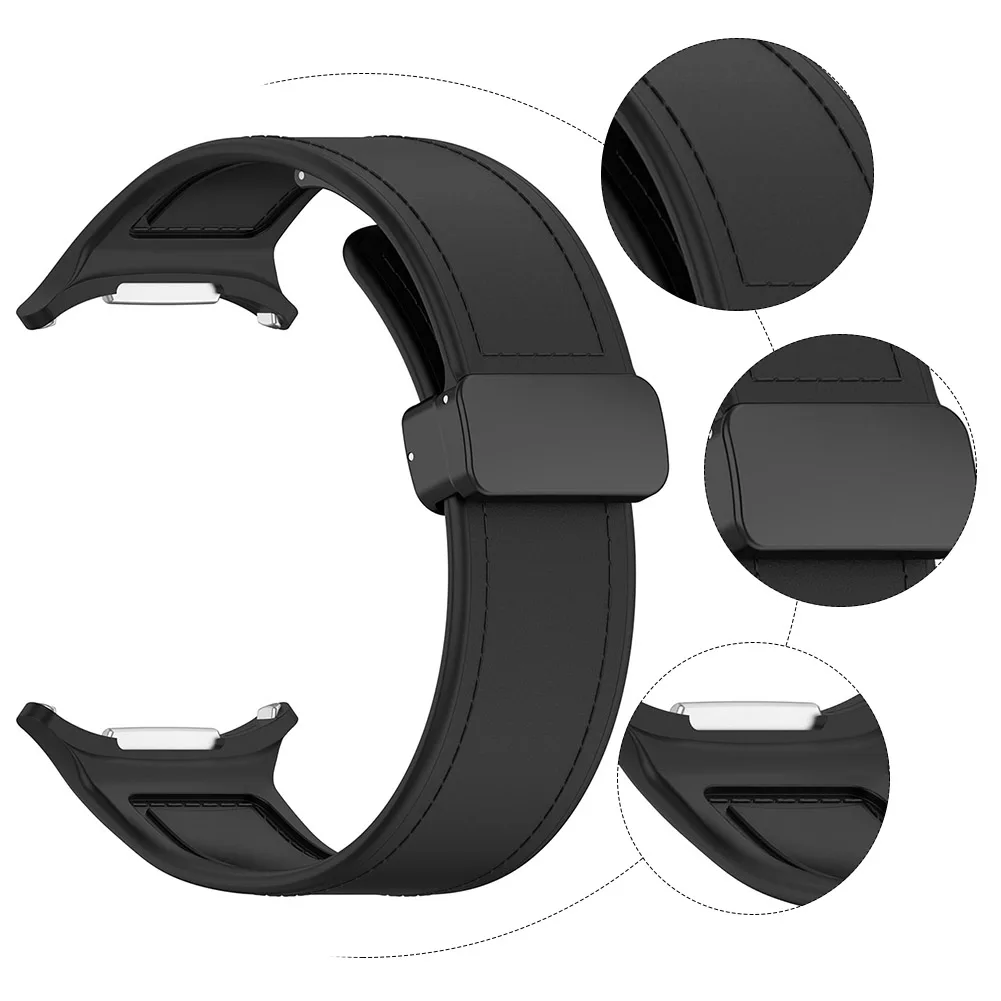 

Silicone Band Magnetic Folding Buckle Watch Strap Replacement Sport Bracelet for Samsung Galaxy Watch 7 Ultra 47mm Accessories
