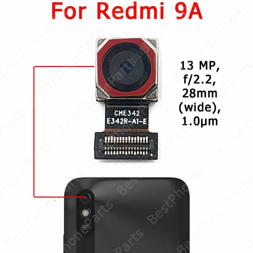 Rear Camera For Xiaomi Redmi 9A 9C 9T 9 Back Camera Module Replacement Repair Flex Backside View Spare Parts