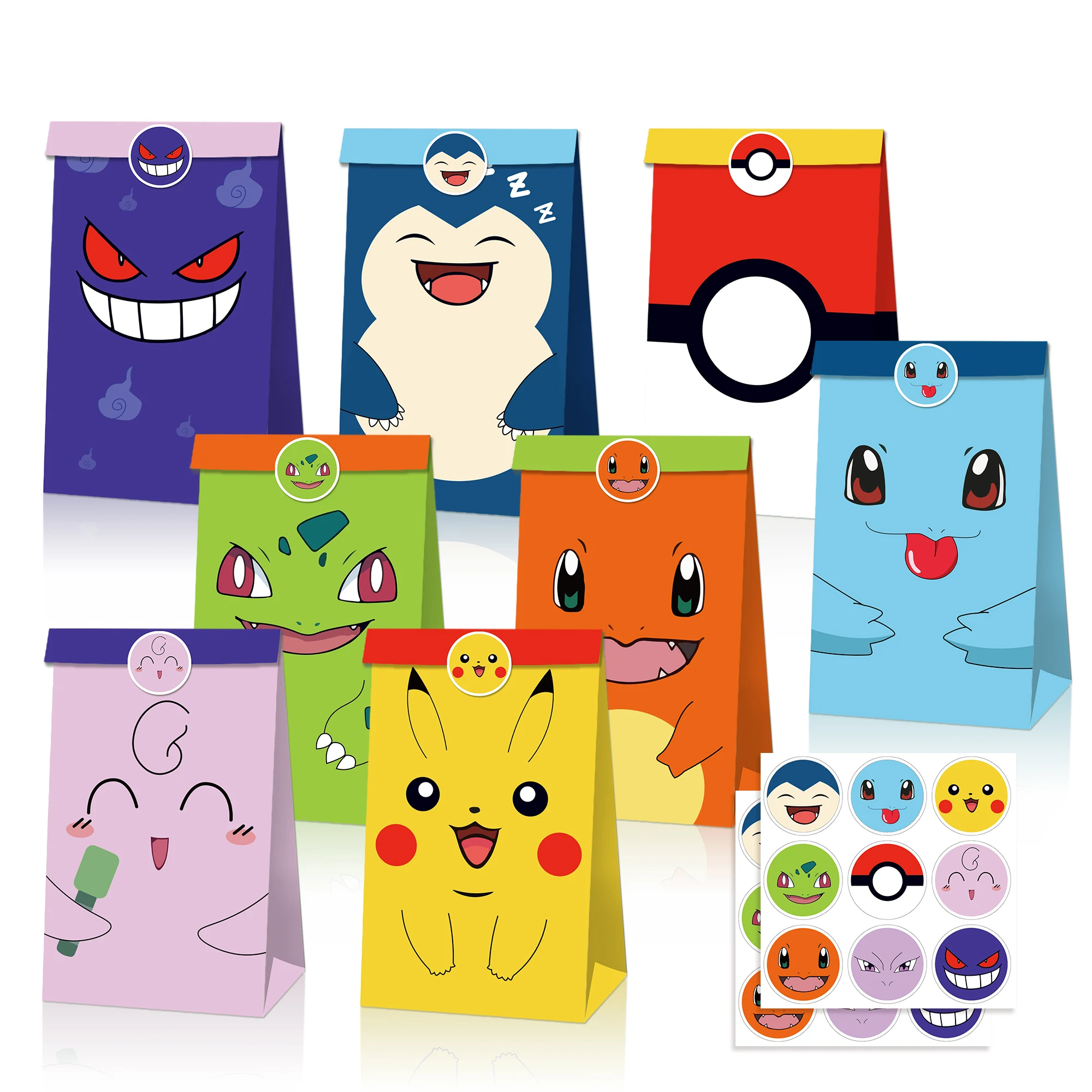 Pokemon-Geschenke für Geburtstagsfeiern, Aufkleber, Geschenktüten, kleine Geschenke für Jungen und Mädchen