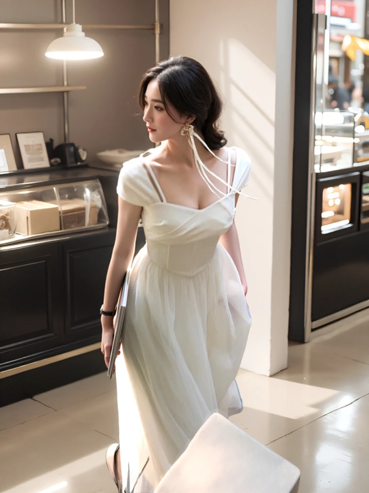 

Однотонное платье для выпускного вечера без рукавов 2025 года, показывающее тонкий нежный темперамент, Хепберн и два стиля вечерних платьев Vestidos Wh19