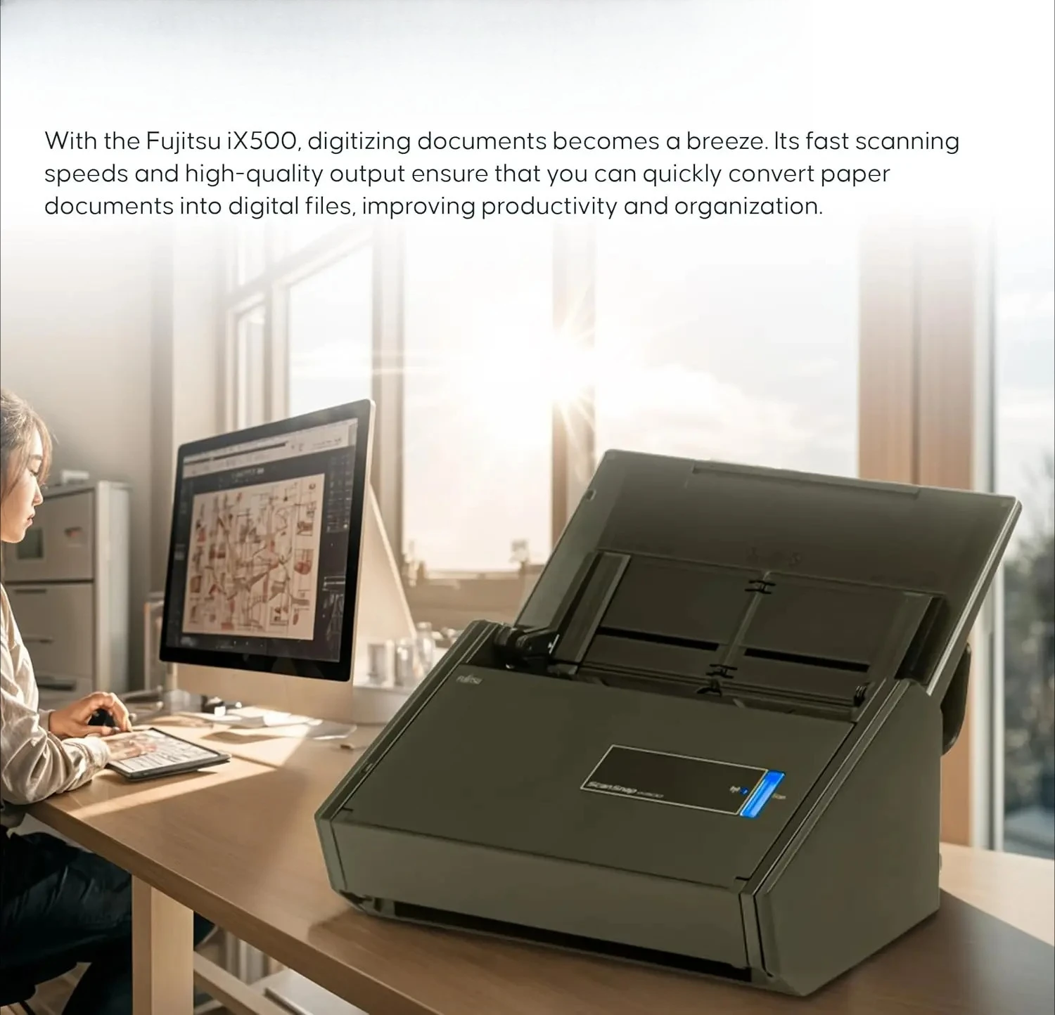YINZAM Fujitsu IX500,IX1600 Photo&Document Scanner Wireless,USB High-Speed Cloud Enabled Large Touchscreen, Auto Document Feeder