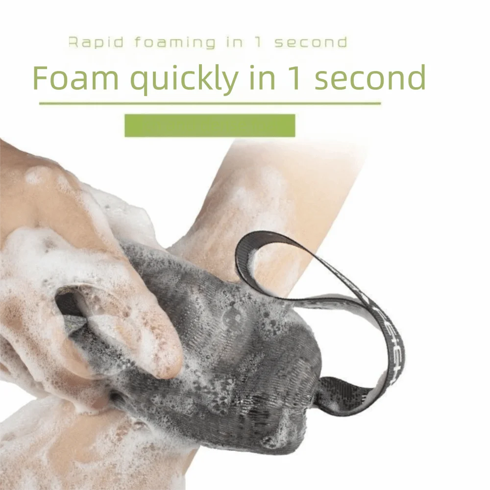 New Double-Sided Bath Cleansing Foaming Net With Lanyard Mesh Soap Bag Thicken Multi-layer Bathroom Mesh Soap Pocket Bath Use