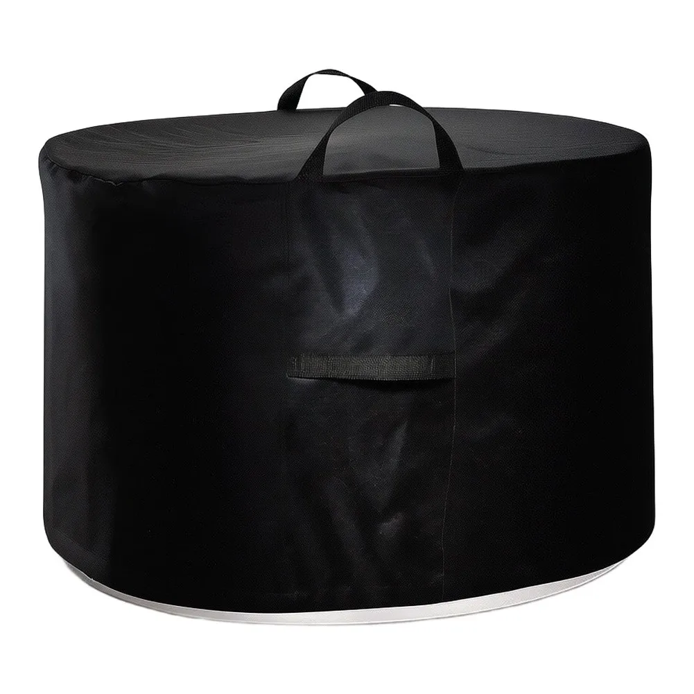 40 Inch Round Fire Cover Waterproof 600D Oxford Fabric Black Outdoor Smokeless Fireplace Protector With Air Vent Easy Clean