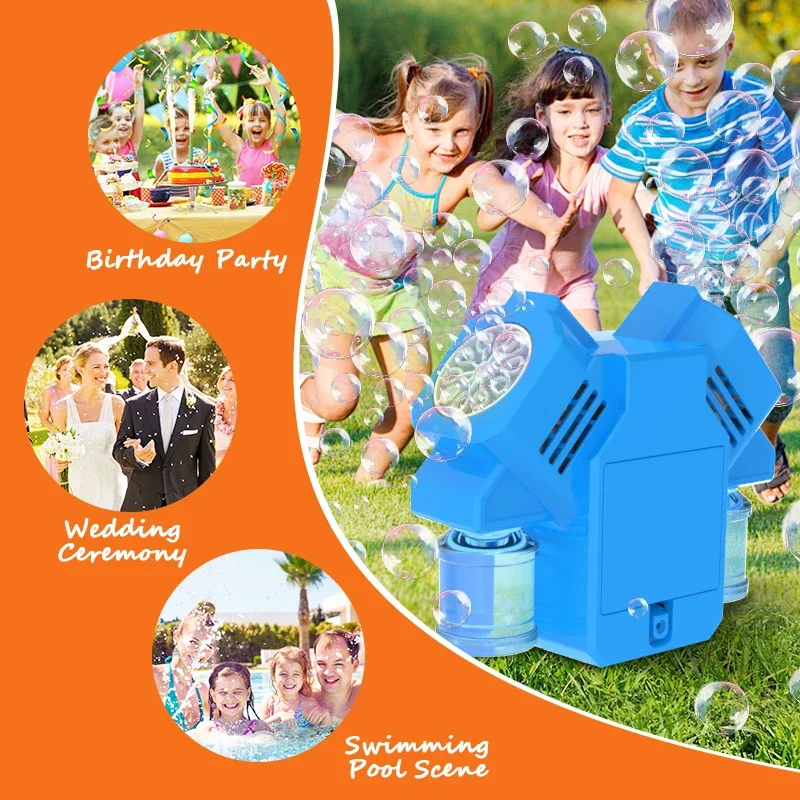 回転バブルおもちゃライトダブルヘッドバブル子供のおもちゃ屋外ゲーム親子プレイバッテリーなしバブル水