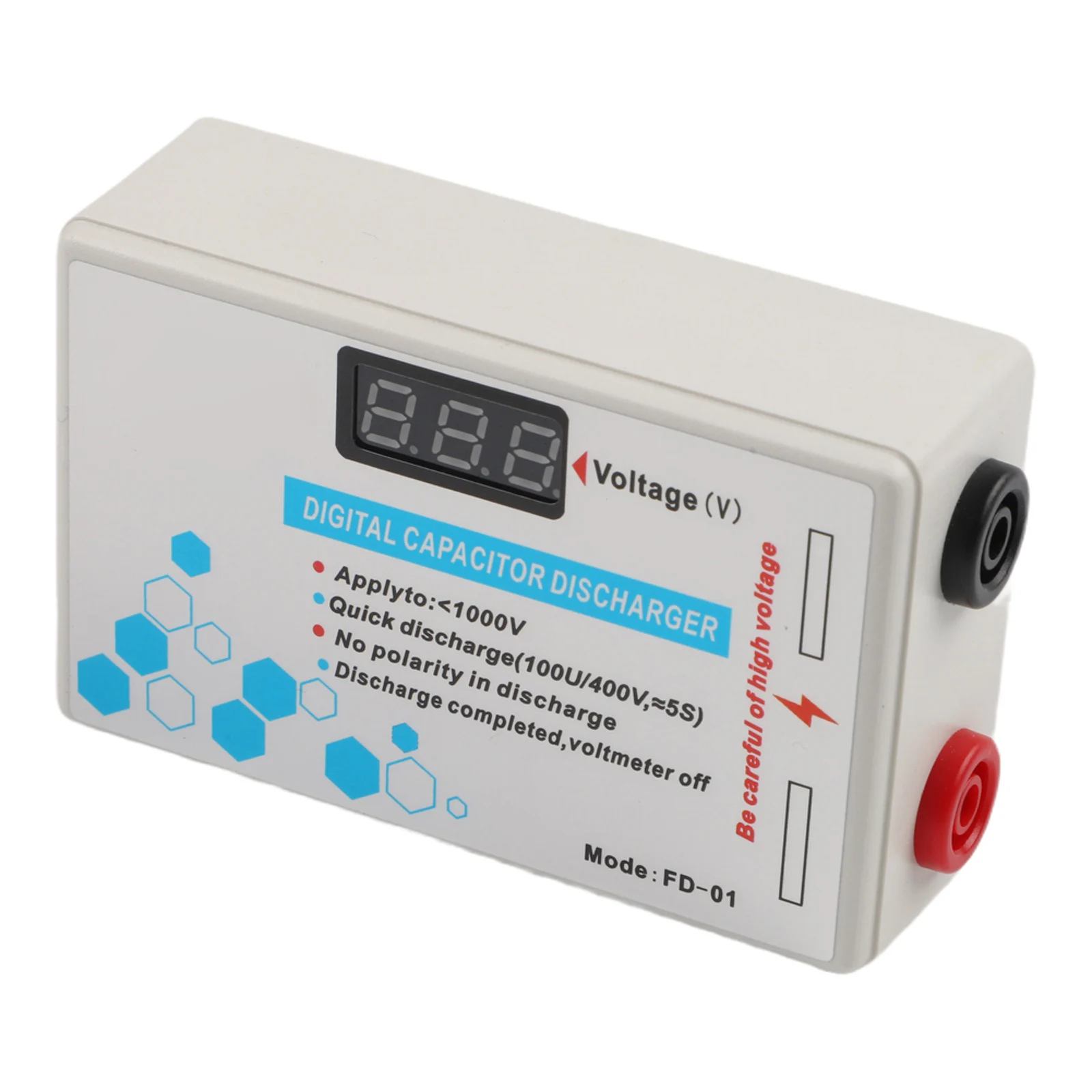 Digital Capacitor Discharger 10-1000V Fast Voltage Tester With Probe For Electrician High Voltage Maintenance Safety Tool
