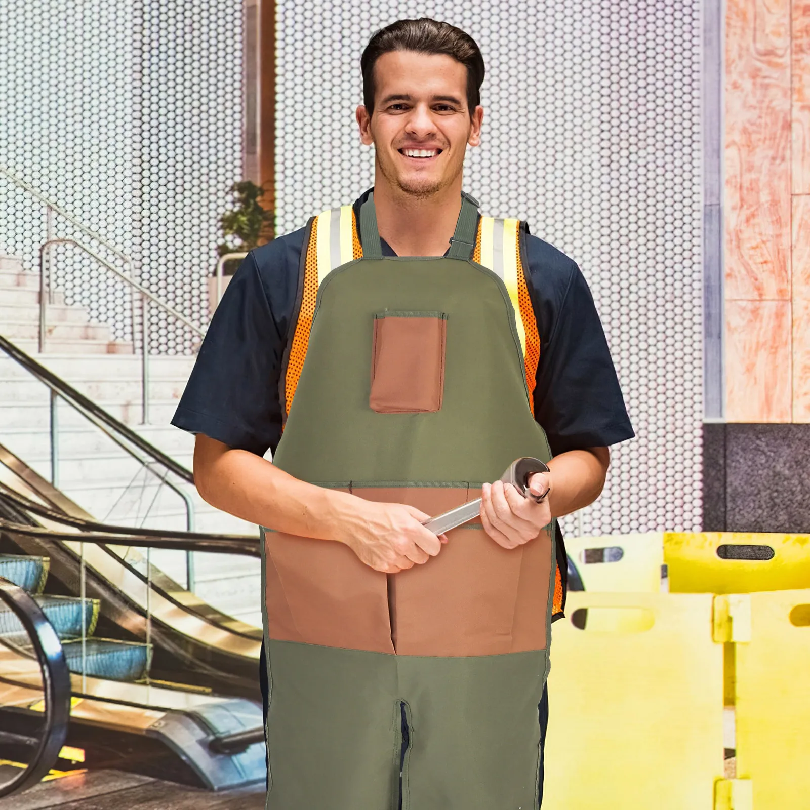 

Gardening Leg Apron Barber Aprons for Men Adjustable Harvest Picking Leggings with Multi Pockets Drying Oxford Cloth Work