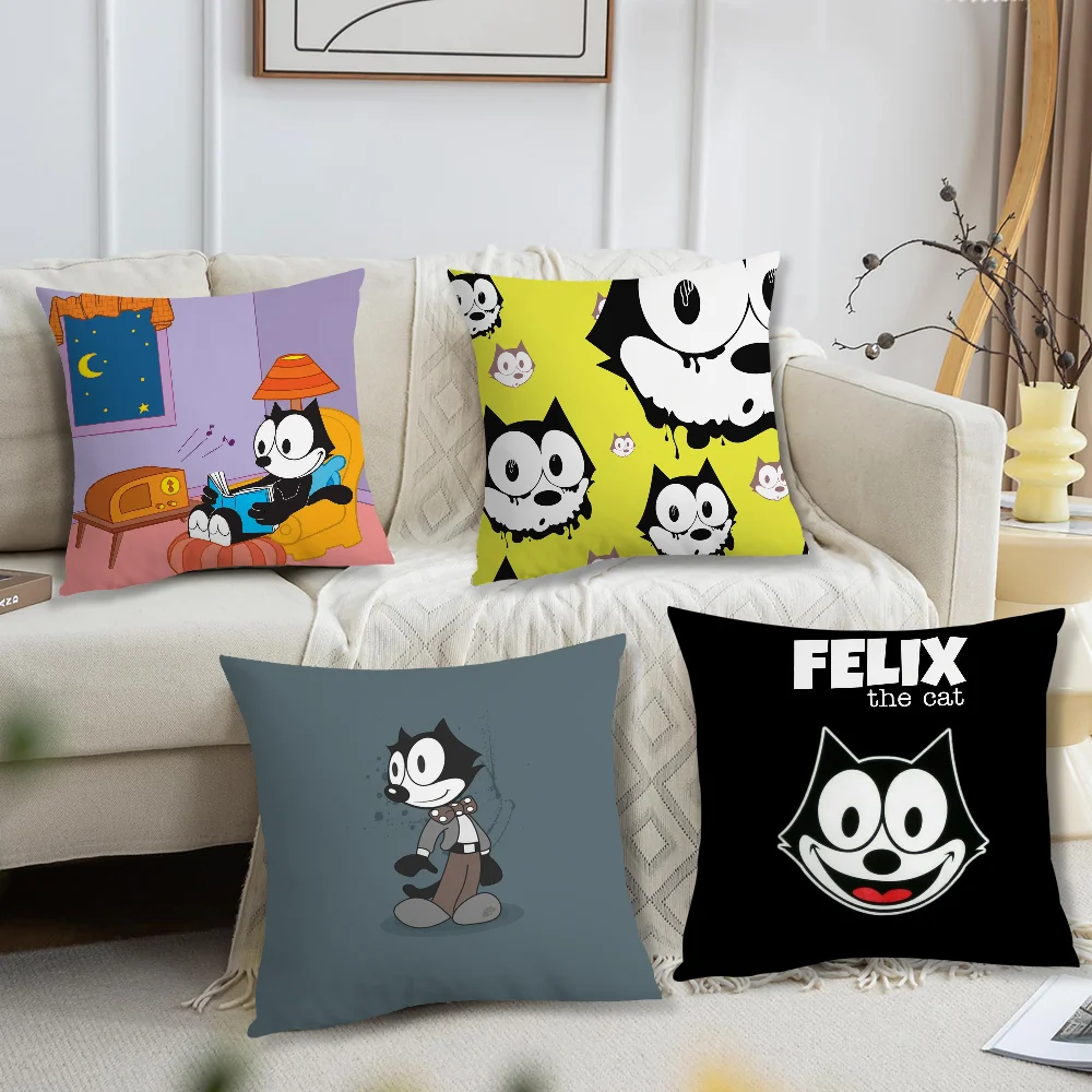 Cartoon F-Felix Cute The C-Cat Pillow Case Square Cushion Room Bedroom Headboard Sofa Living Backrest Car Accessories Nap Time