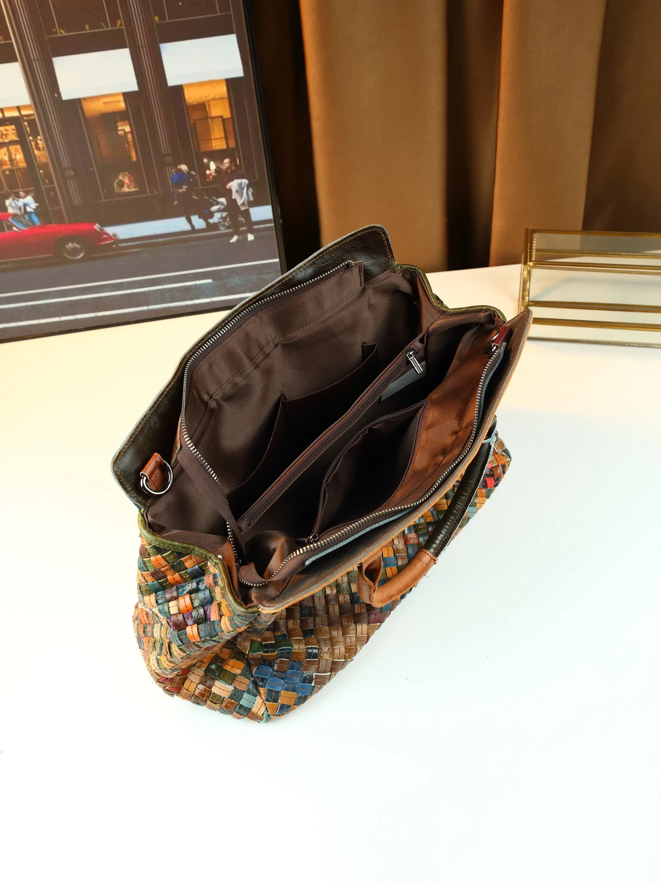Cross-border hot-selling woven leather tote bag women's new large-capacity versatile travel handbag view 3