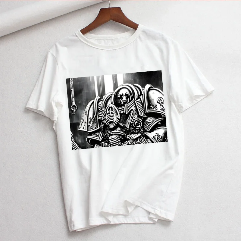 Warhammer 40k المرأة التي شيرت Harajuku سيدة إلكتروني طباعة تي شيرت مضحك الإناث تي شيرت الترفيه عادية موضة الجمالية التي شيرت #5