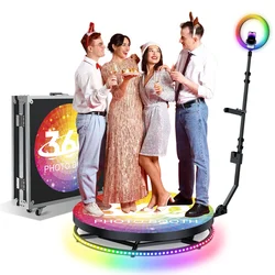 Rotating 360 Photo Booth 100cm with Flight Case 360 Camera Booth Video Platform Machine Spin 360 Photobooth for Party Events