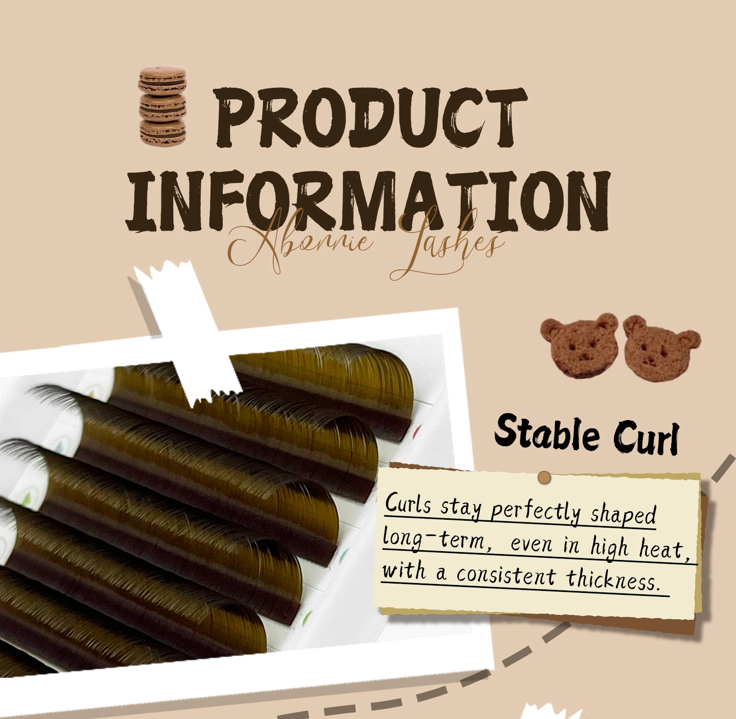 ABONNIE C CC D Curl Naturbraune Wimpernverlängerung Kaschmir Weiche klassische dunkelbraune Wimpernverlängerung – Detail 4