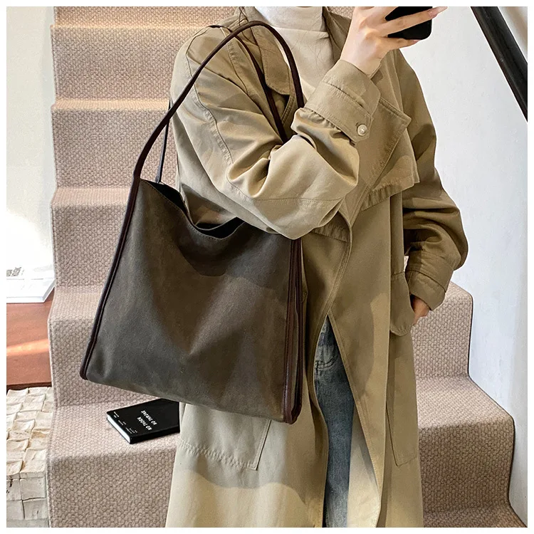 Deer Skin Velvet Armpit For Women, Autumn And Winter New Trendy Tote Bag, Casual Large Capacity Shoulder Bag