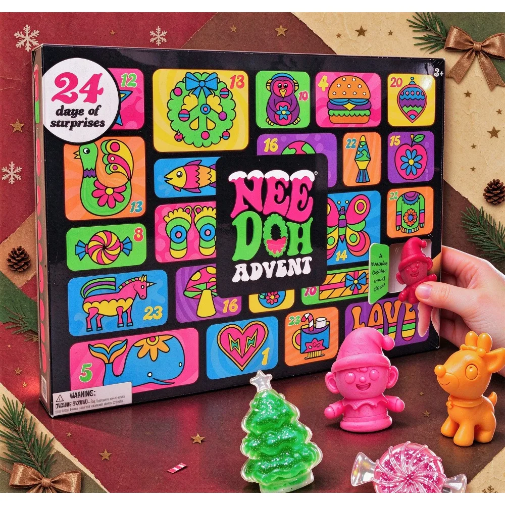 2026 NeeDoh Arrival Calendar PVC Pinch Music Christmas Countdown Surprise Box Stress Relieving Toy New Year Family Surprise Gift