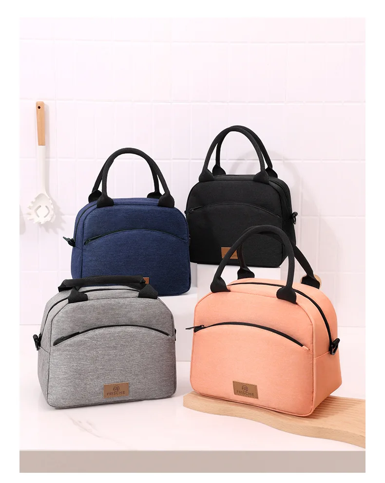 Lunchtasche mit Schultergurt, Griff, Kühltasche für Damen, tragbare Lebensmitteltasche für Arbeit, Studenten, Thermo-Lunchbox, Kühlschranktasche – Detail 12