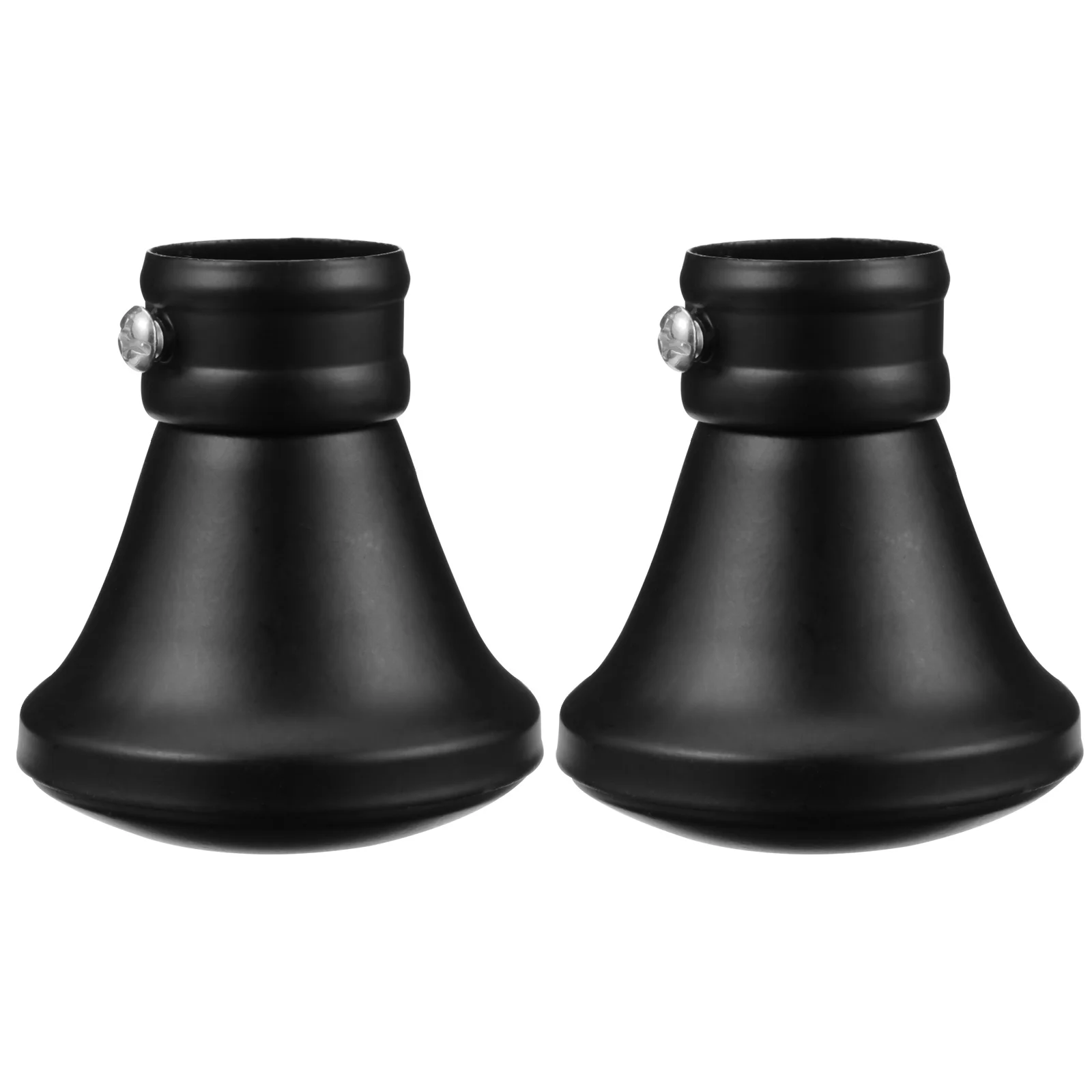 

2pcs Black Square End Curtain Rod Decorative Heads Plugs Supporting Bracket Drapery Hardware Accessories Sturdy