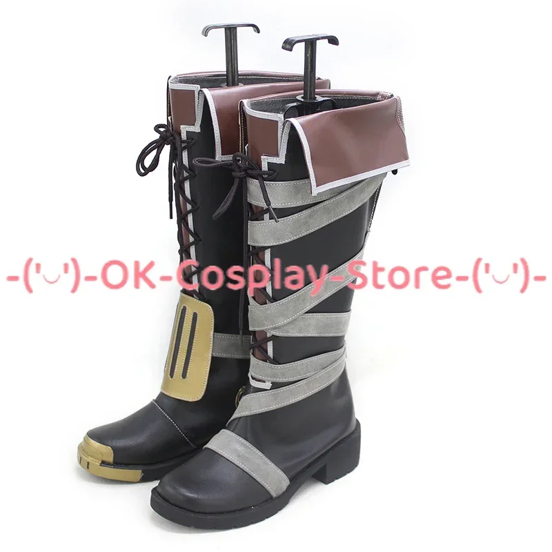 [Personalizowane] Buty do cosplayu LOL Vi, czarne, przystojne, anime, rekwizyty do odgrywania ról, na Halloween, karnawał, imprezę świąteczną, skórzane botki z PU
