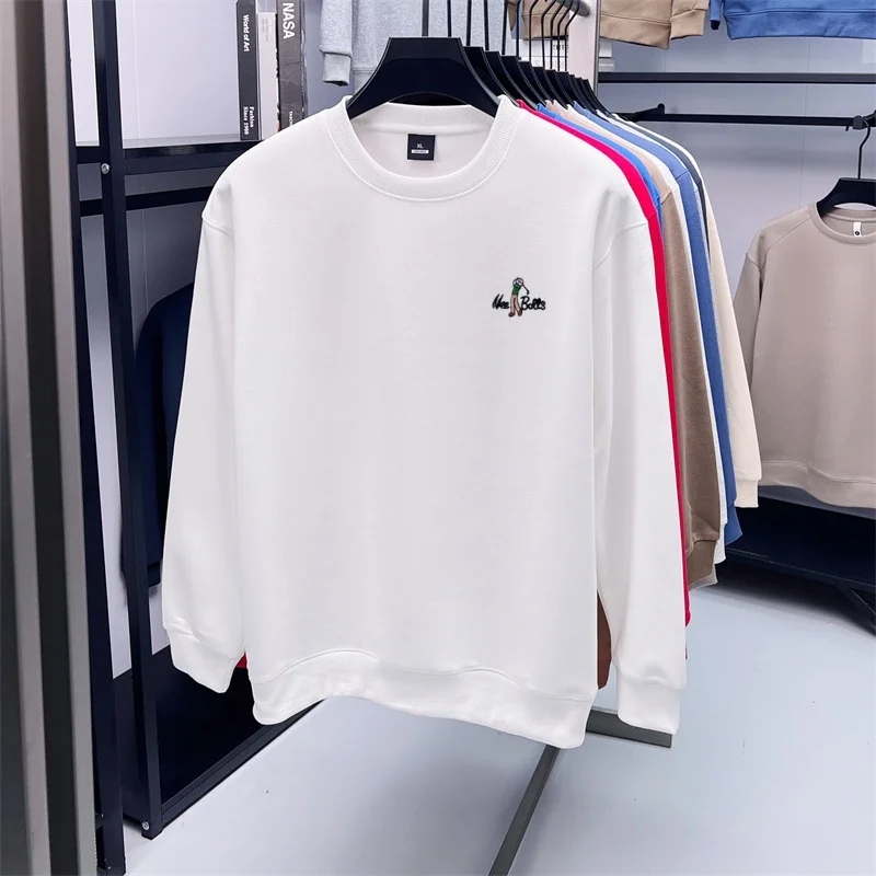 Hochwertiges Sportshirt mit Rundhalsausschnitt, Herrenmode, Luxusmarke, lässiges Golfshirt mit Buchstabenstickerei, bequemes Langarm-T-Shirt – Detail 7
