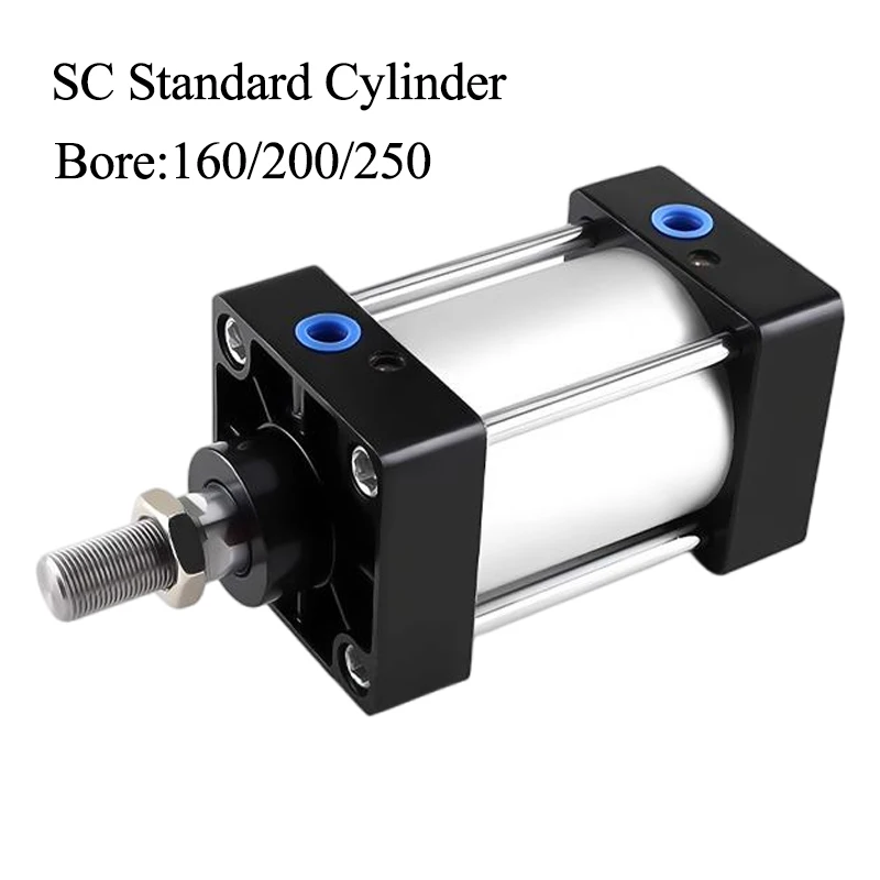 

SC160/200/250 Big Bore Standard Air Cylinders Pneumatic Piston Cylinder Double Acting Stroke 25 50 75 100 125 150 175 200~1000mm