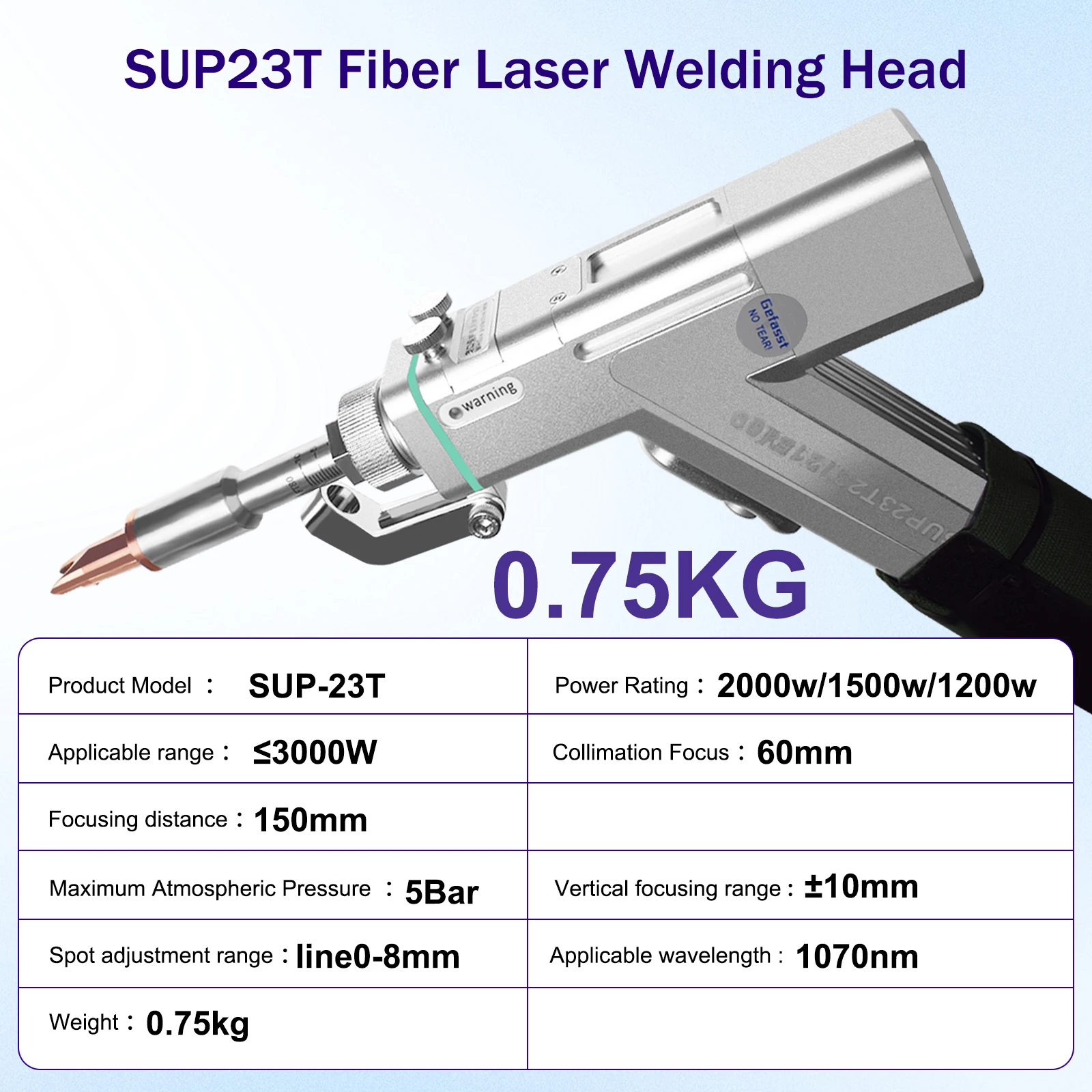 Soldador láser de refrigeración por aire de 2000W, máquina de soldadura láser refrigerada por aire 4 en 1 para soldadura de Metal, limpieza, corte, pistola de soldar SUP23T
